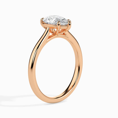 Classic Pear Solitaire Diamond Ring 0.50 To 5.00 Carat - Rose Gold