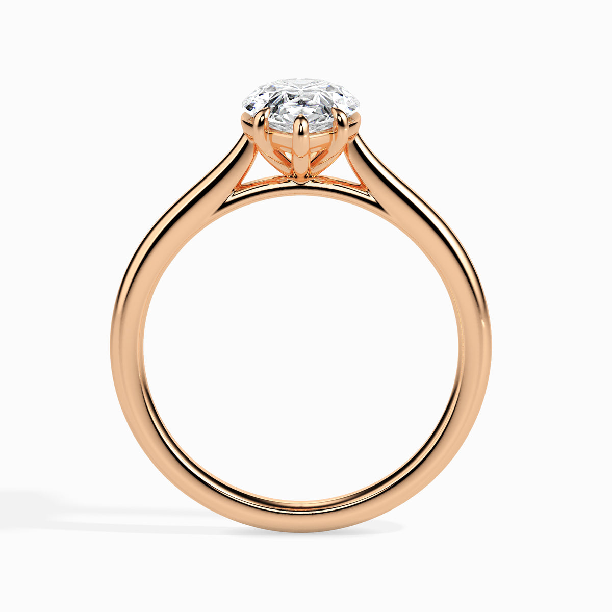 Classic Pear Solitaire Diamond Ring 0.50 To 5.00 Carat - Rose Gold