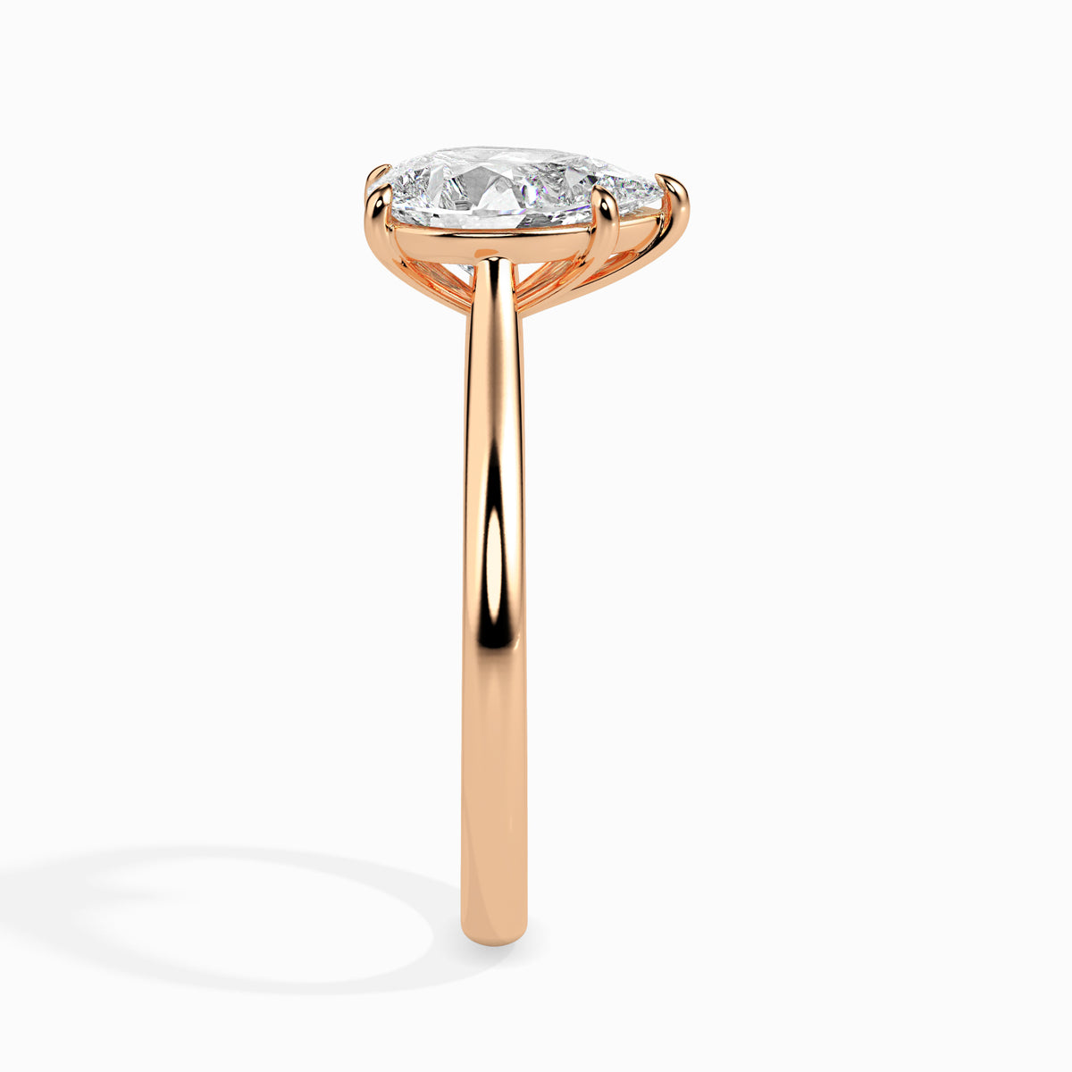 Classic Pear Solitaire Diamond Ring 0.50 To 5.00 Carat - Rose Gold