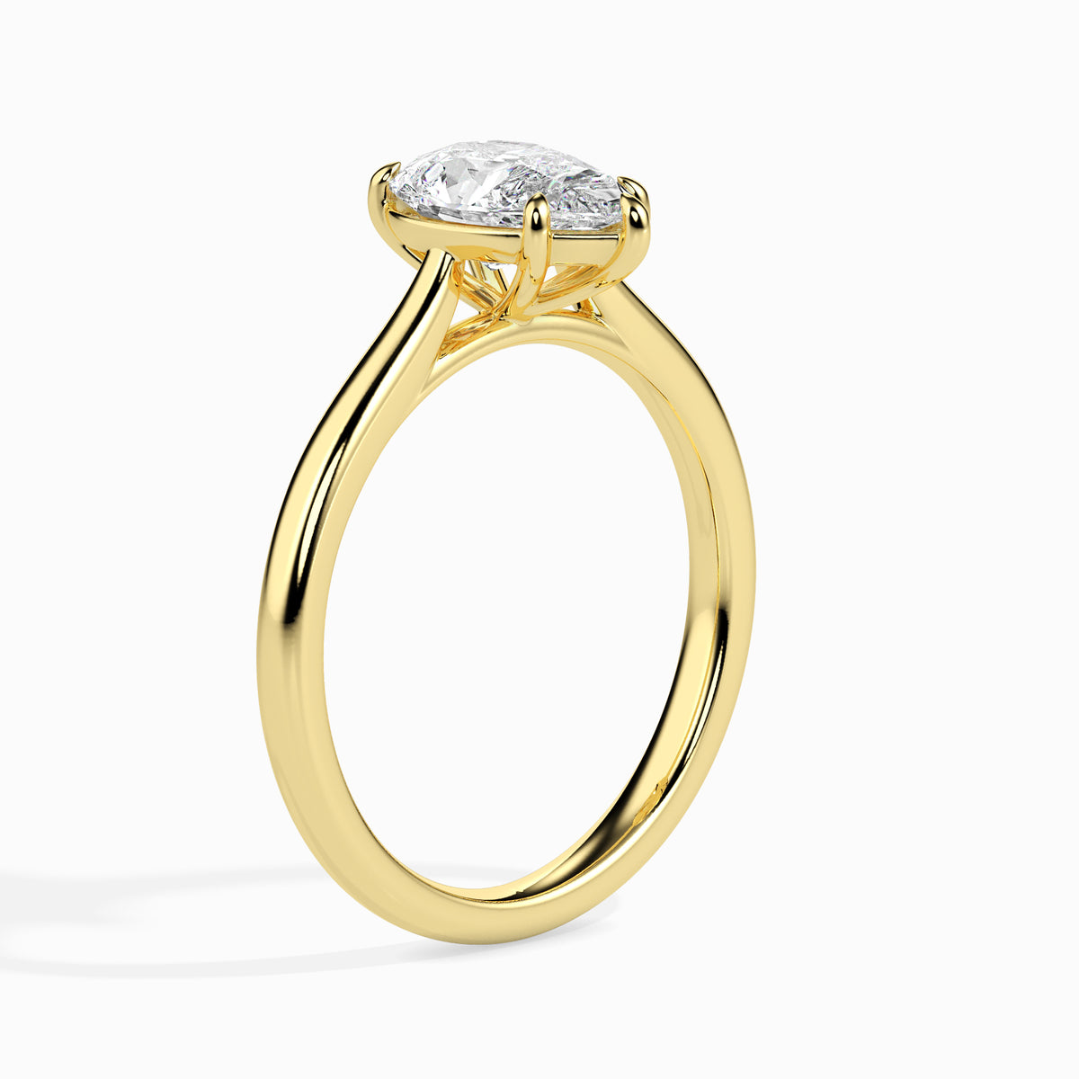 Classic Pear Solitaire Diamond Ring 0.50 To 5.00 Carat - Yellow Gold