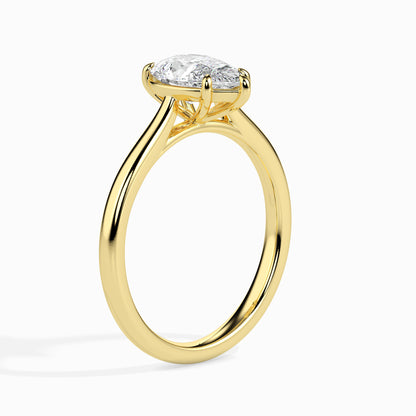 Classic Pear Solitaire Diamond Ring 0.50 To 5.00 Carat - Yellow Gold