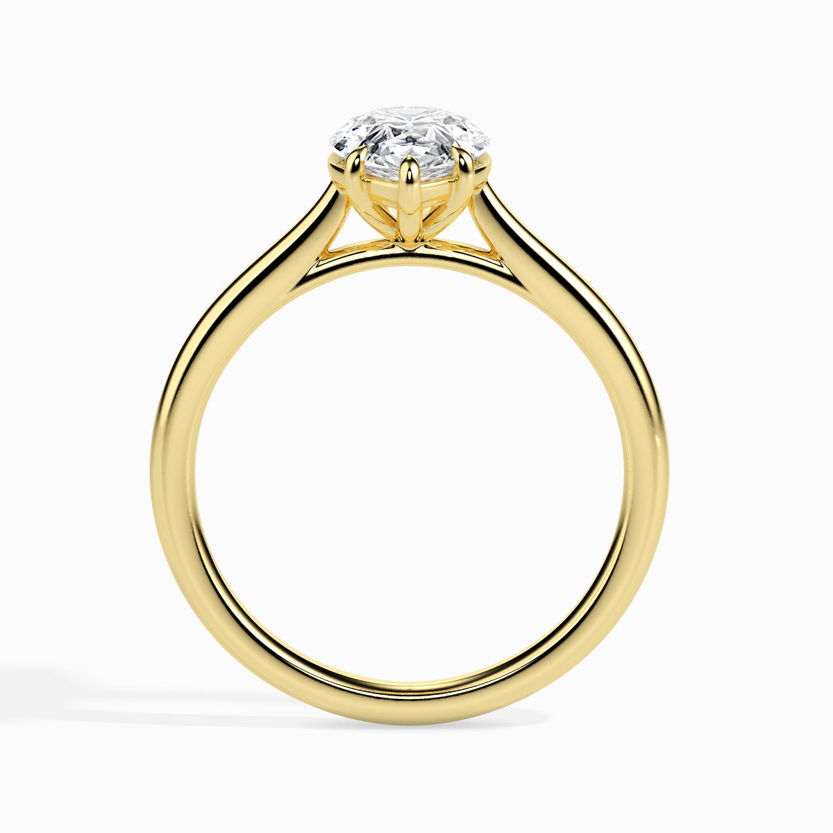 Classic Pear Solitaire Diamond Ring 0.50 To 5.00 Carat - Yellow Gold