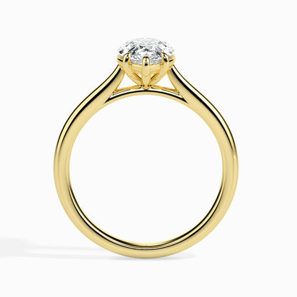 Classic Pear Solitaire Diamond Ring 0.50 To 5.00 Carat - Yellow Gold