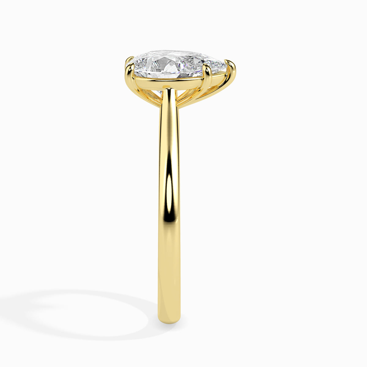 Classic Pear Solitaire Diamond Ring 0.50 To 5.00 Carat - Yellow Gold