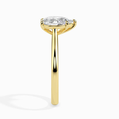 Classic Pear Solitaire Diamond Ring 0.50 To 5.00 Carat - Yellow Gold