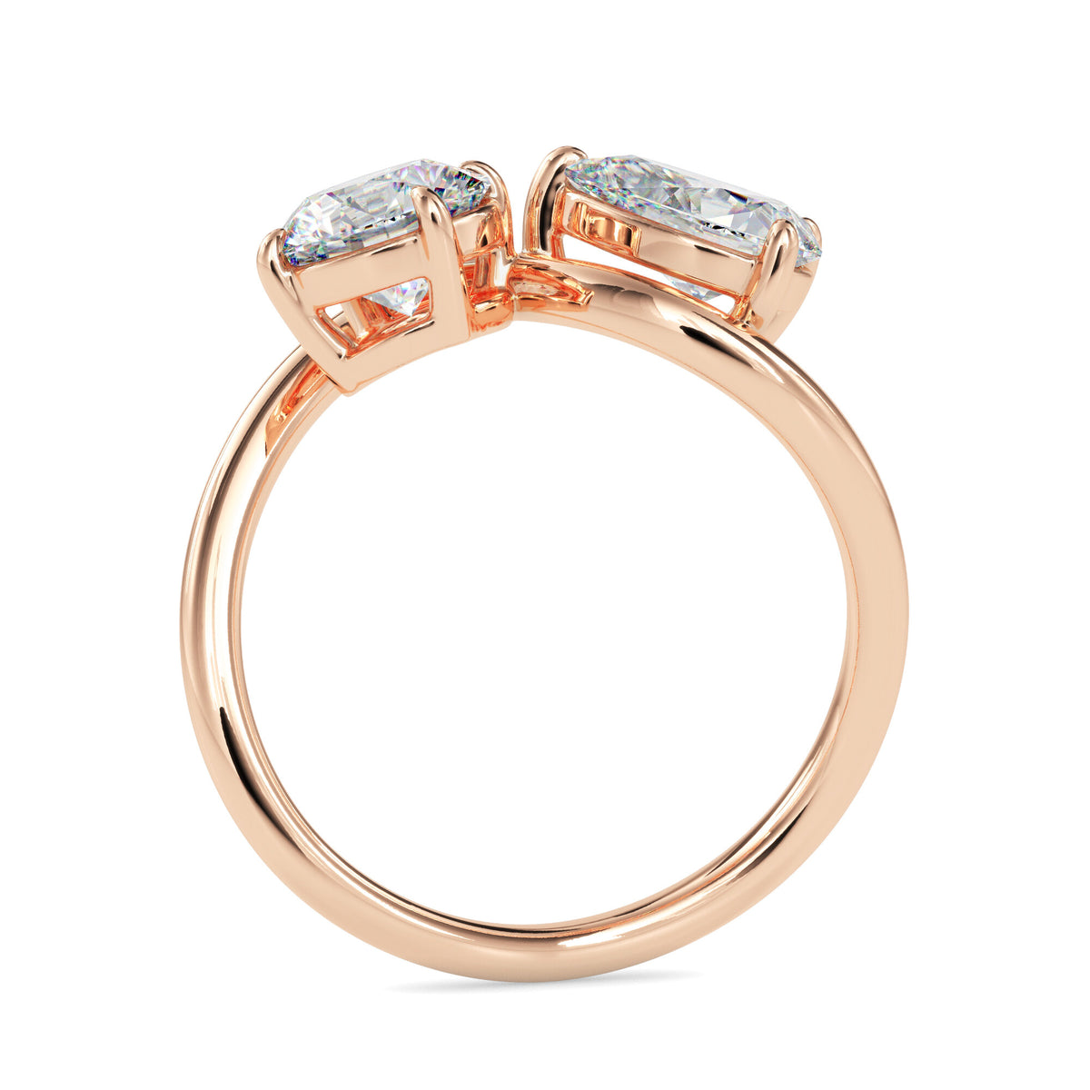 Classic Toi ET Moi Round-Pear Diamond Solitaire Ring