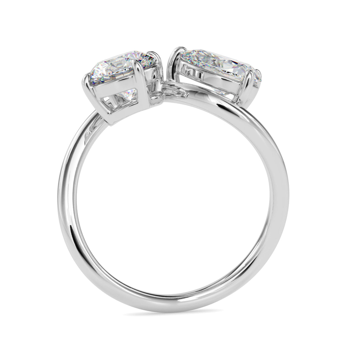 Classic Toi ET Moi Round-Pear Diamond Solitaire Ring