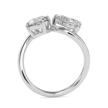 Classic Toi ET Moi Round-Pear Diamond Solitaire Ring