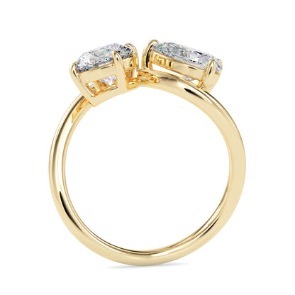 Classic Toi ET Moi Round-Pear Diamond Solitaire Ring
