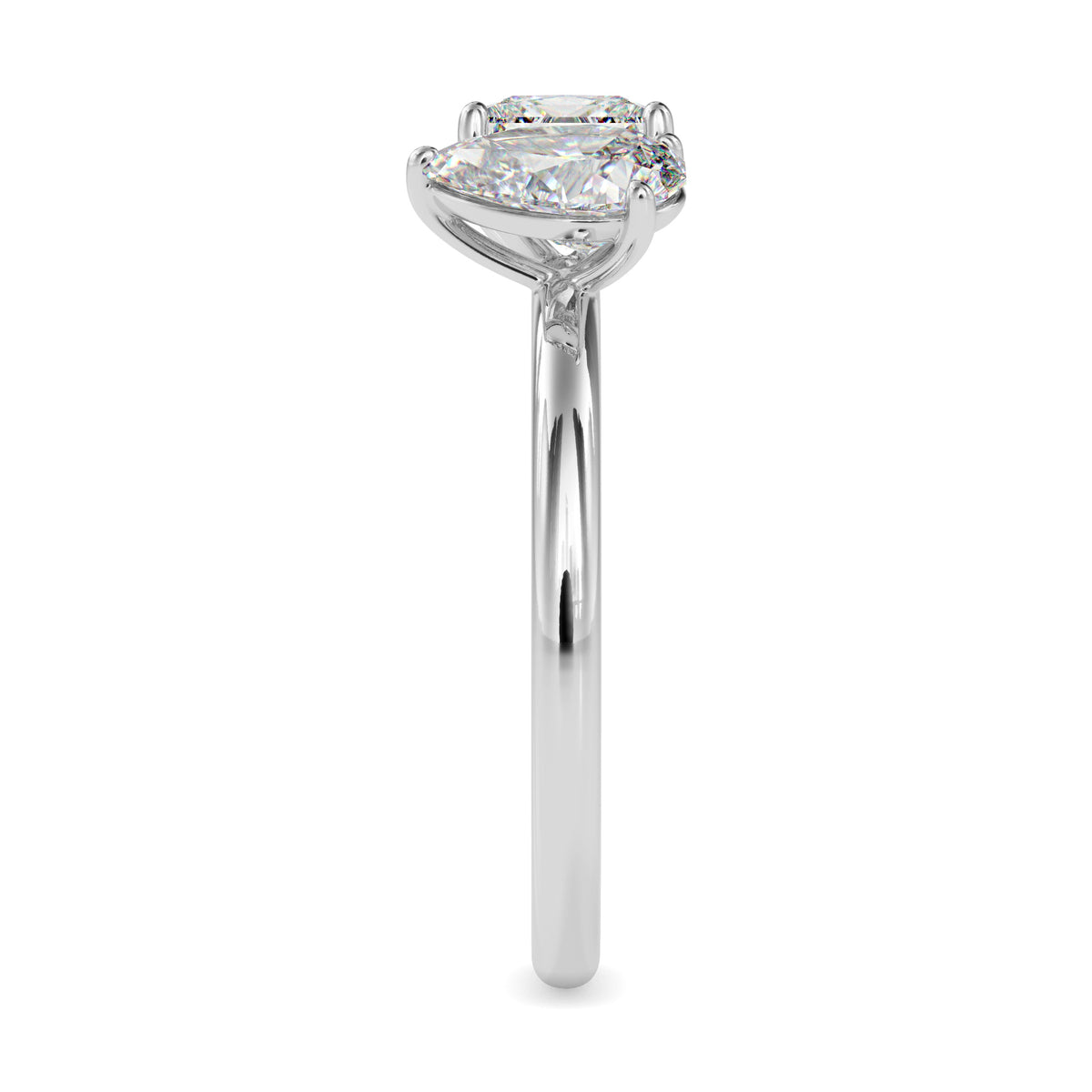 Classic Toi ET Moi Pear-Princess Diamond Solitaire Ring