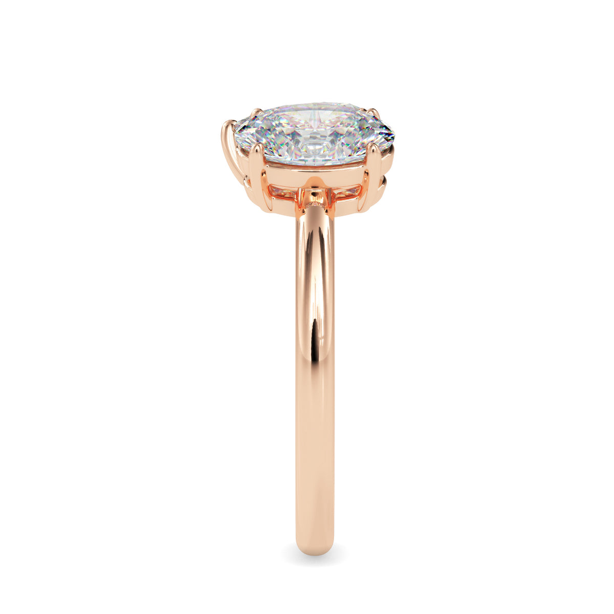 Classic Modern Toi ET Moi Oval-Pear Diamond Solitaire Ring