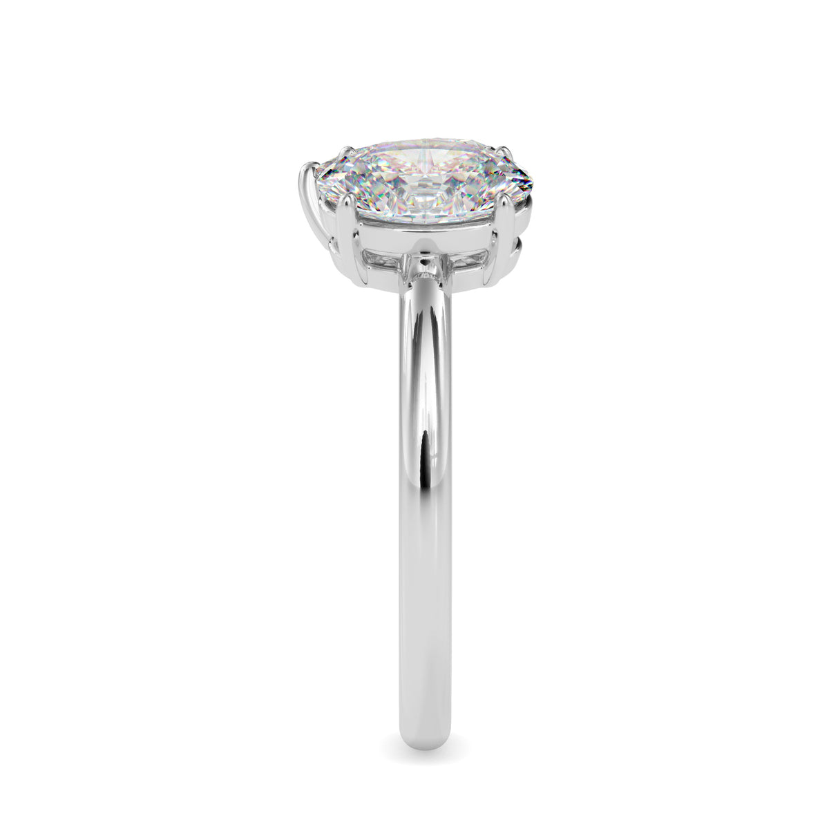 Classic Modern Toi ET Moi Oval-Pear Diamond Solitaire Ring