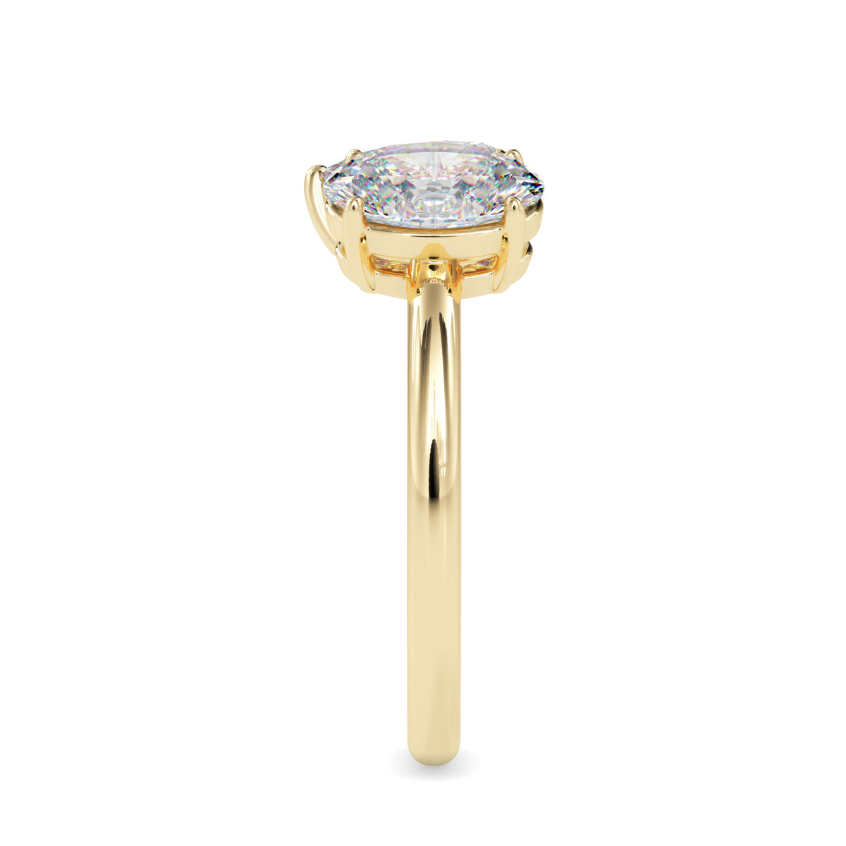 Classic Modern Toi ET Moi Oval-Pear Diamond Solitaire Ring