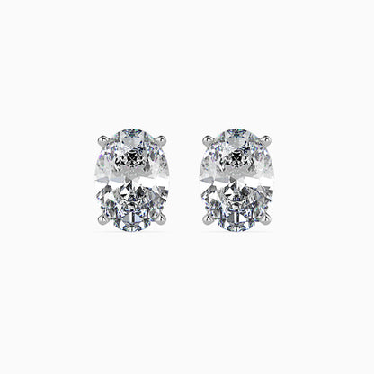 Classic Oval Solitaire Diamond Stud Earrings 0.50 To 5.00 Carat Pair