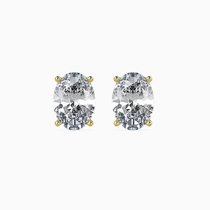 Classic Oval Solitaire Diamond Stud Earrings 0.50 To 5.00 Carat Pair