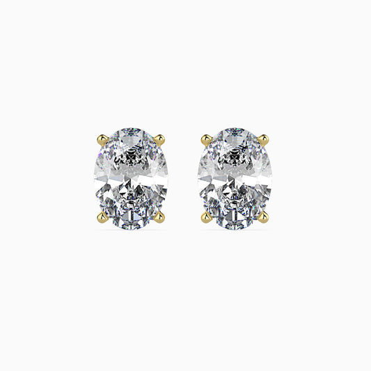 Classic Oval Solitaire Diamond Stud Earrings 0.50 To 5.00 Carat Pair