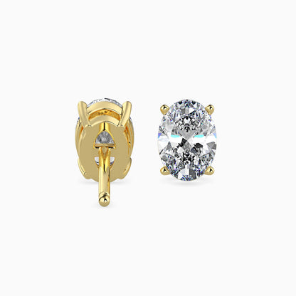 Classic Oval Solitaire Diamond Stud Earrings 0.50 To 5.00 Carat Pair