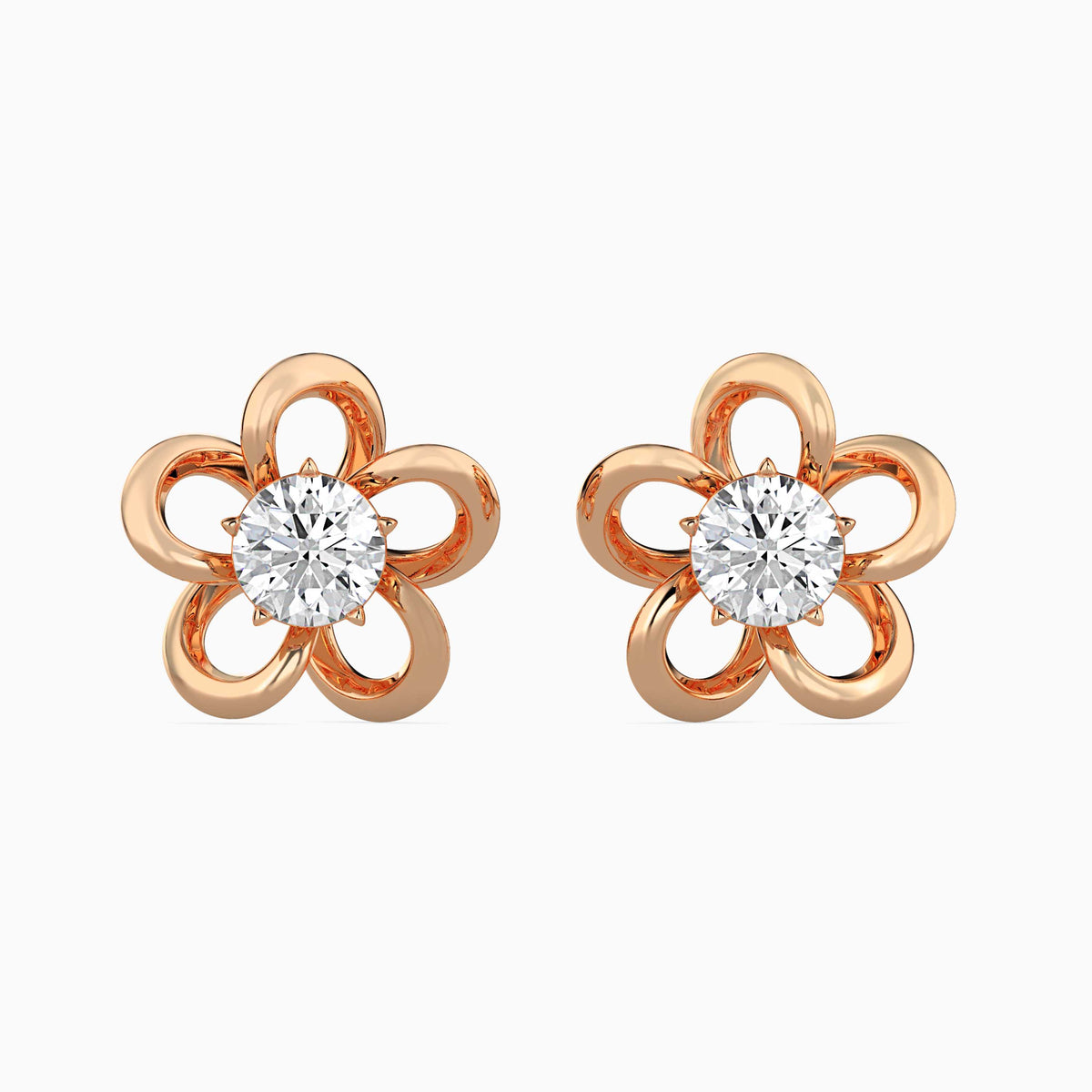 Inaya Diamond Solitaire Stud Earrings