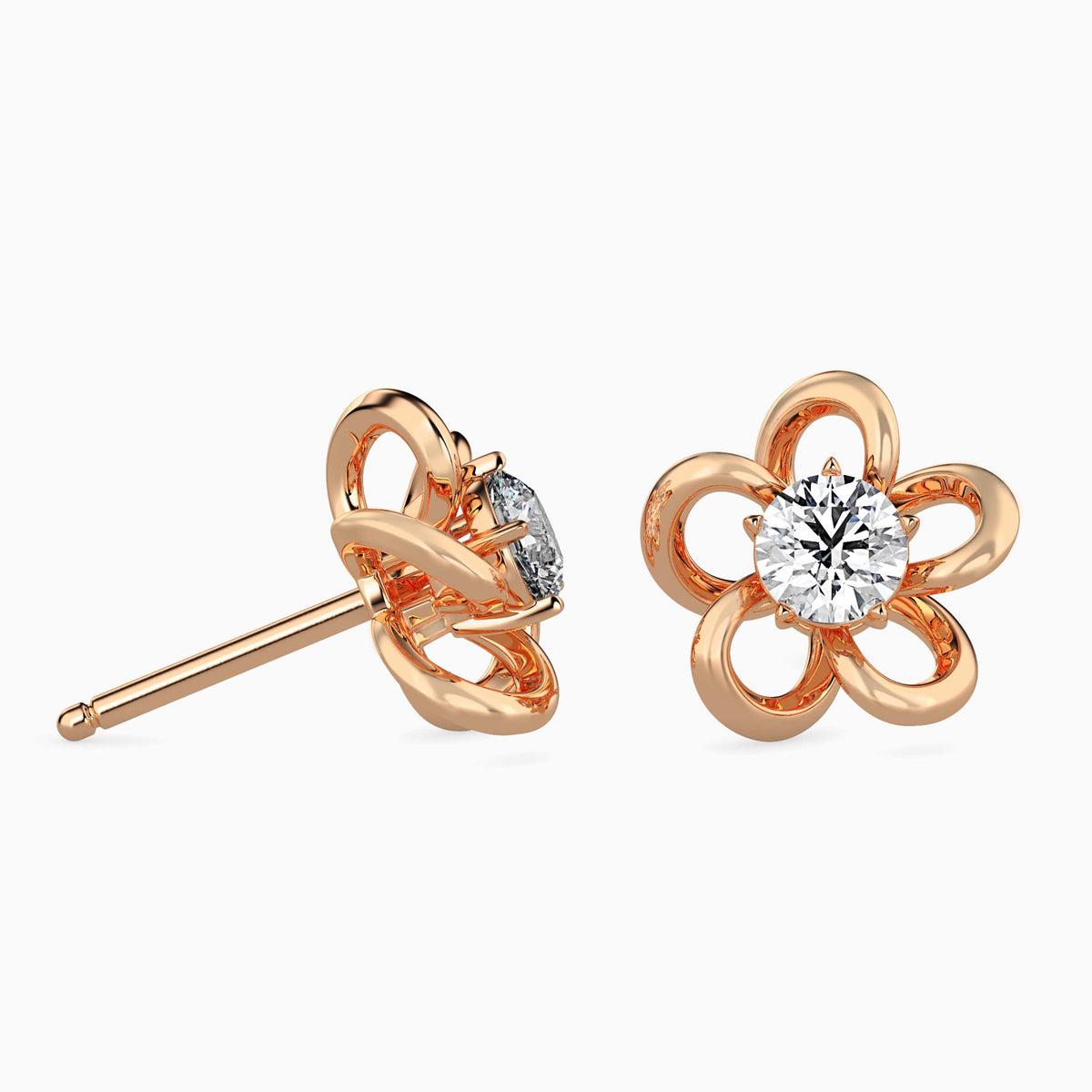 Inaya Diamond Solitaire Stud Earrings