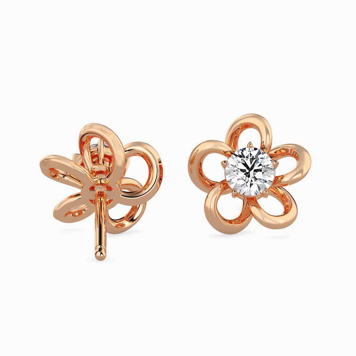 Inaya Diamond Solitaire Stud Earrings