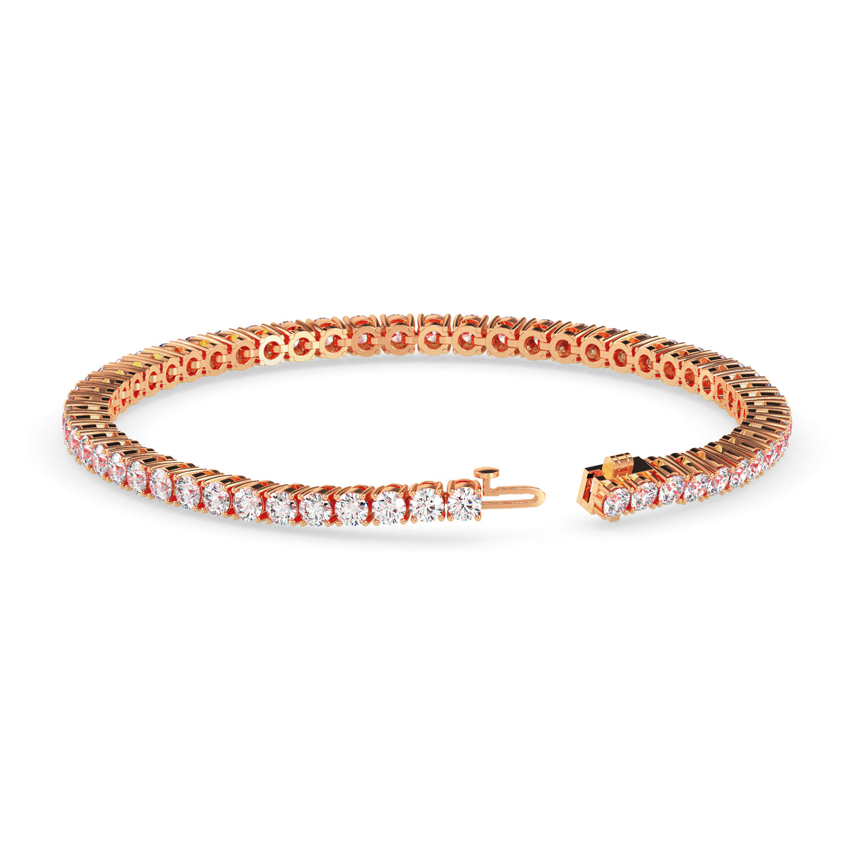 Classic Round Lab Grown Diamond Tennis Bracelet Thirty Cent Each (30 Pointer) CVD