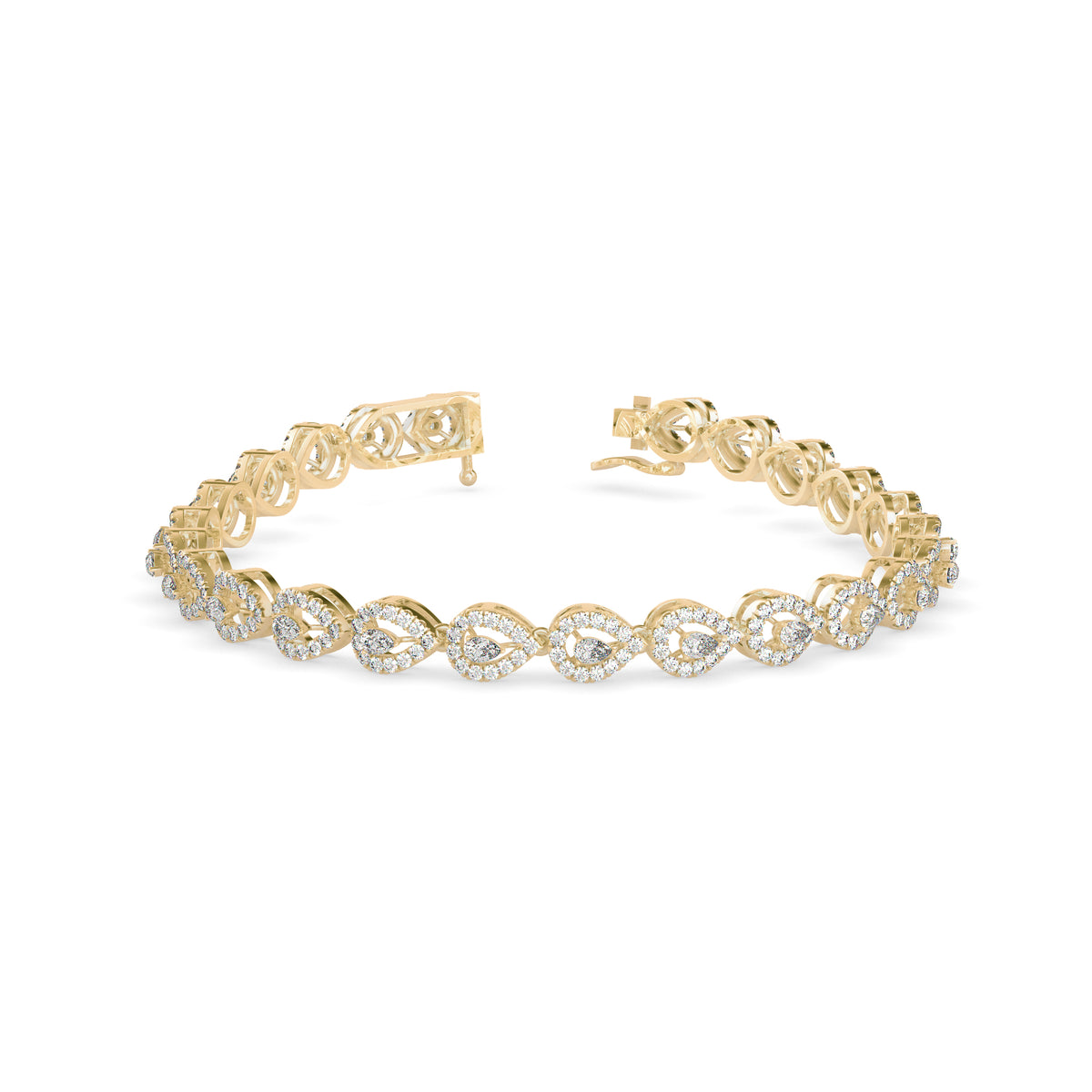 classic-halo-pear-diamond-tennis-bracelet