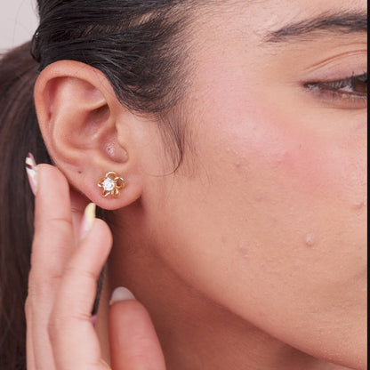Inaya Diamond Solitaire Stud Earrings