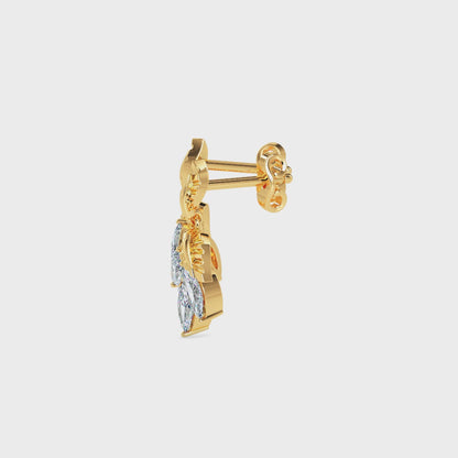 Swirl Diamond Dangler Earrings