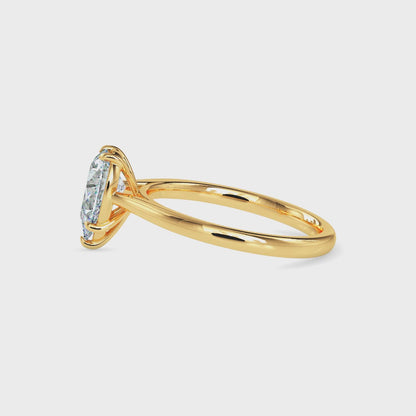 Classic Pear Solitaire Diamond Ring 0.50 To 5.00 Carat - Yellow Gold