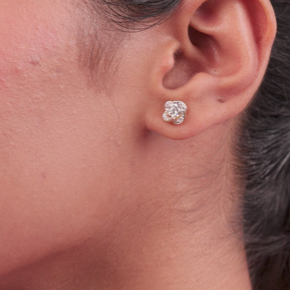 Aster Diamond Solitaire Stud Earrings