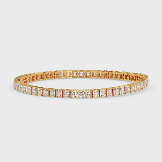 Classic Rectangular Radiant Lab Grown Diamond Tennis Bracelet Ten Cent Each (10 Pointer) CVD