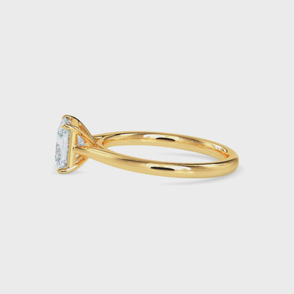 Classic Princess Solitaire Diamond Ring 0.50 To 5.00 Carat - Yellow Gold