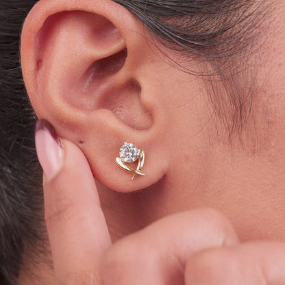 Elina Diamond Solitaire Stud Earrings