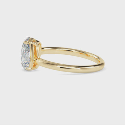 Classic Modern Toi ET Moi Oval-Pear Diamond Solitaire Ring